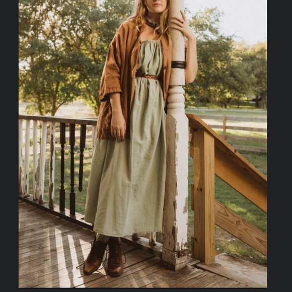 Esby Vivienne Dress Seafoam Hemp and Organic Cotton Maxi Dress Size Small - Picture 4 of 12